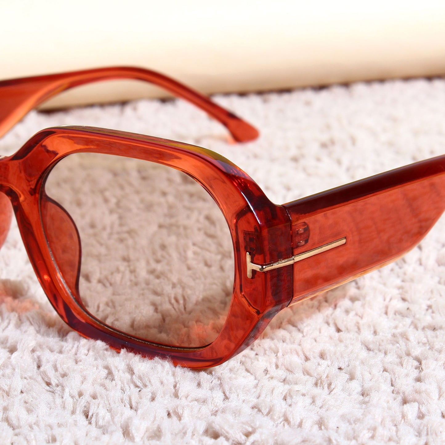 Striker Wine Light Brown Rectangle Sunglasses