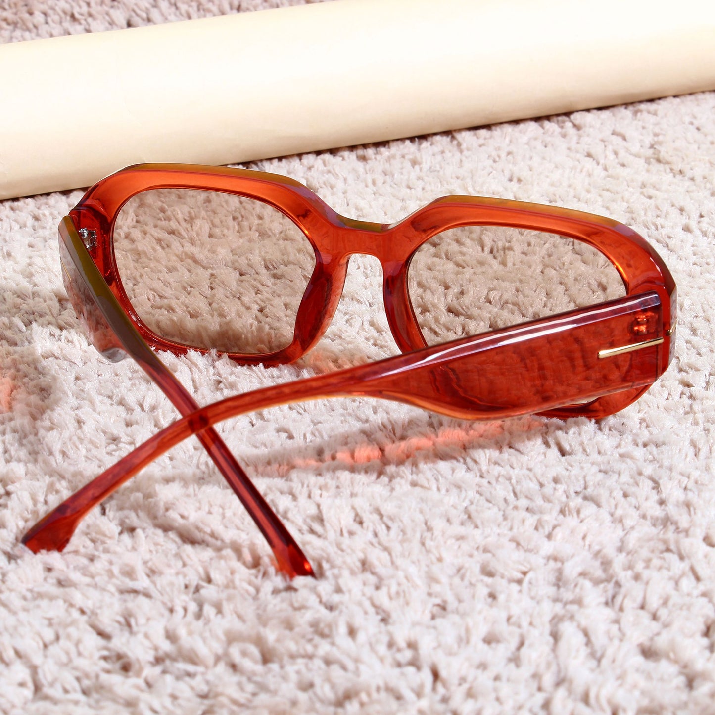 Striker Wine Light Brown Rectangle Sunglasses