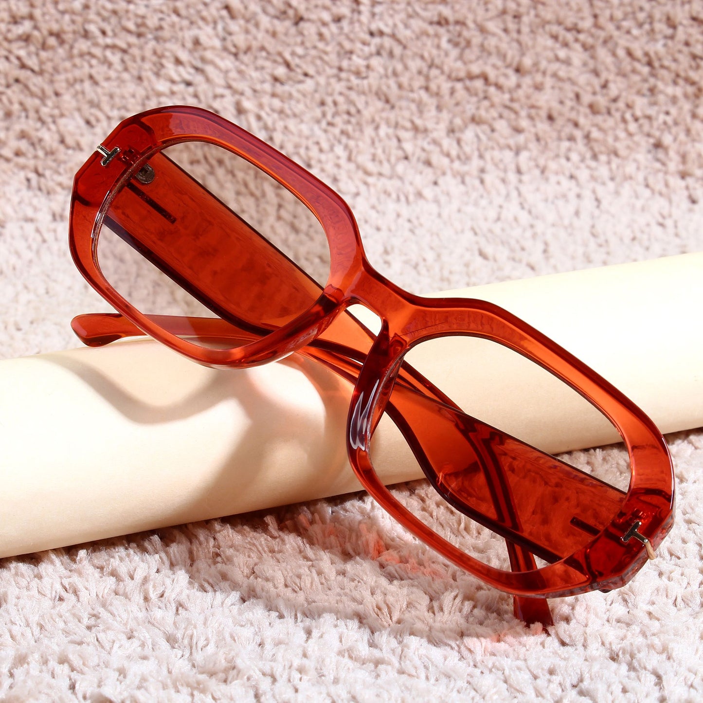 Striker Wine Light Brown Rectangle Sunglasses