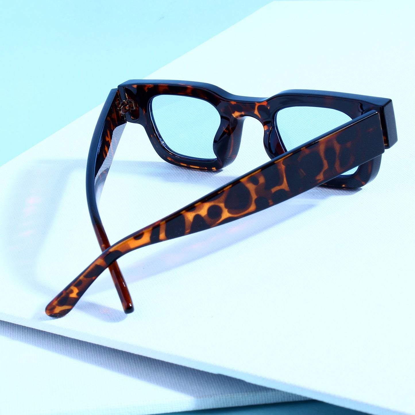 Vintage V1 Tortoise Black Blue Square Sunglasses