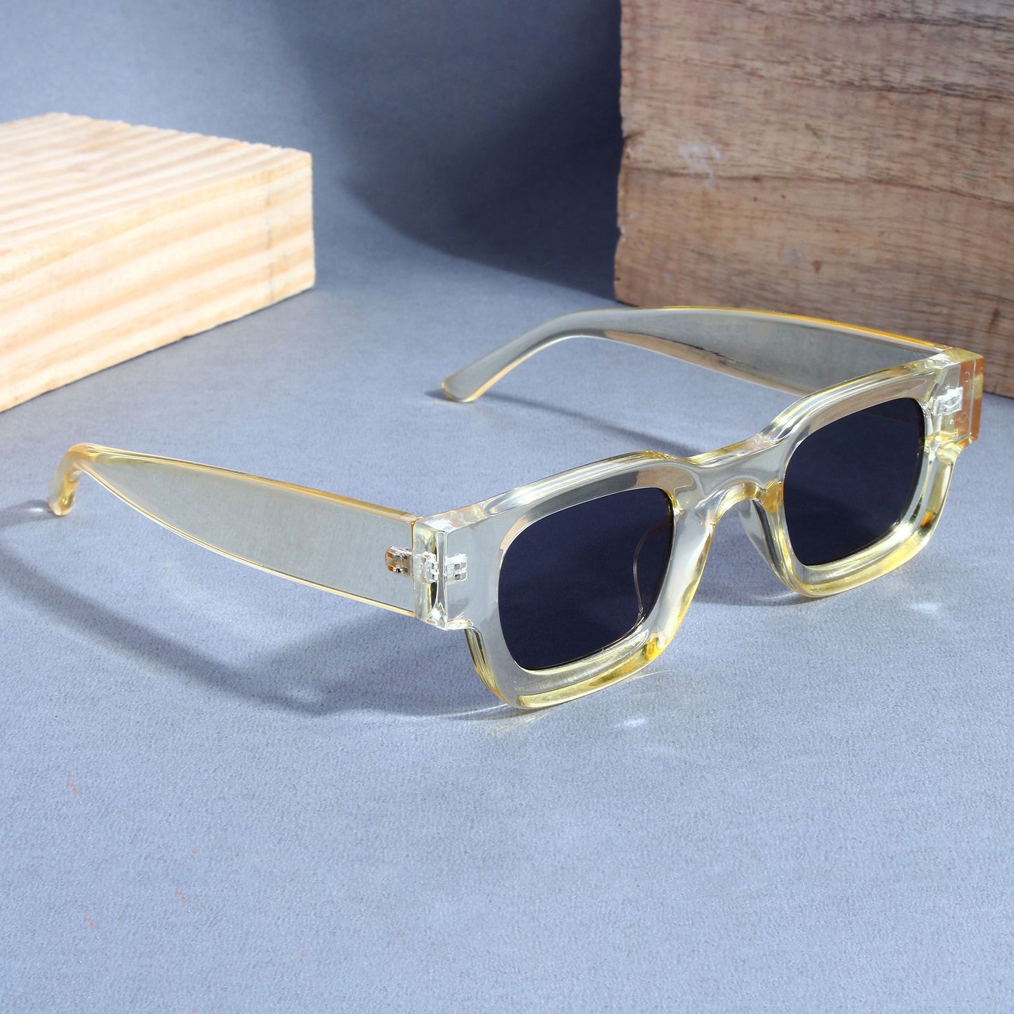 Vintage V1 Yellow Black Square Sunglasses