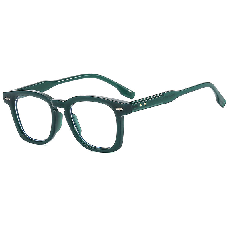 Michel Green Clear Square Sunglasses