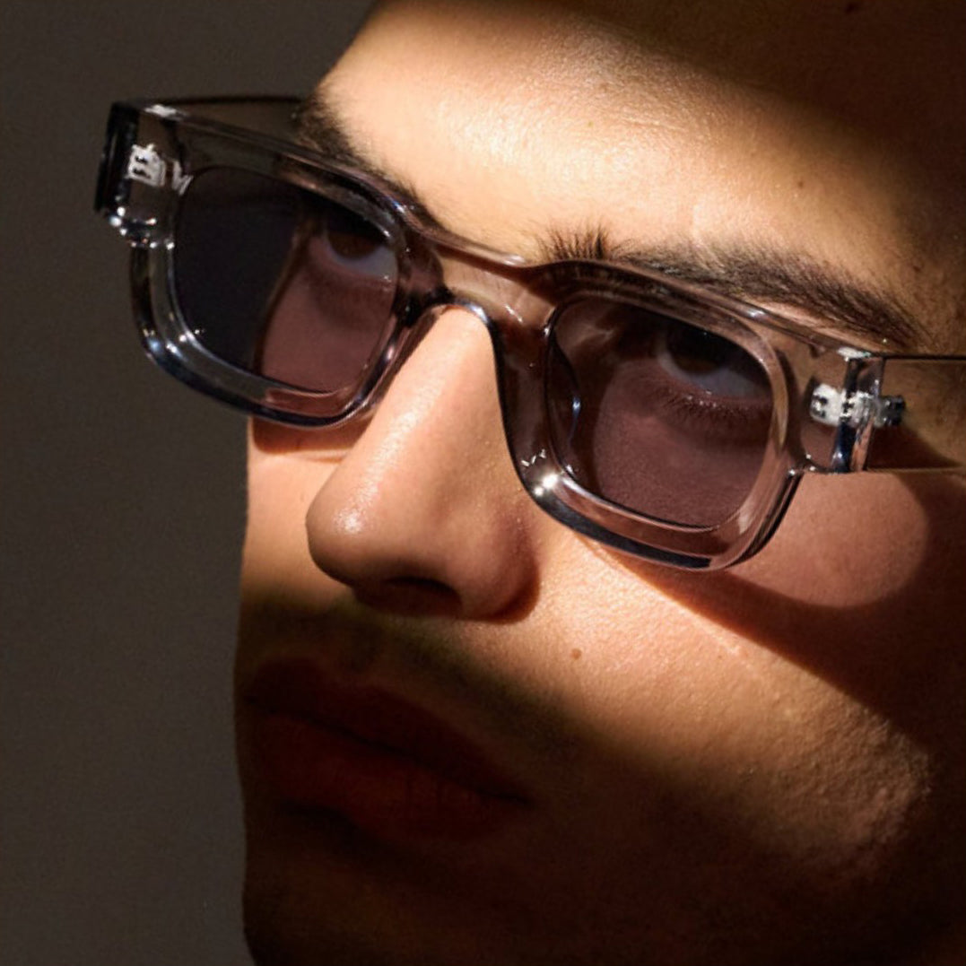Vintage V1 Gray Clear Square Sunglasses