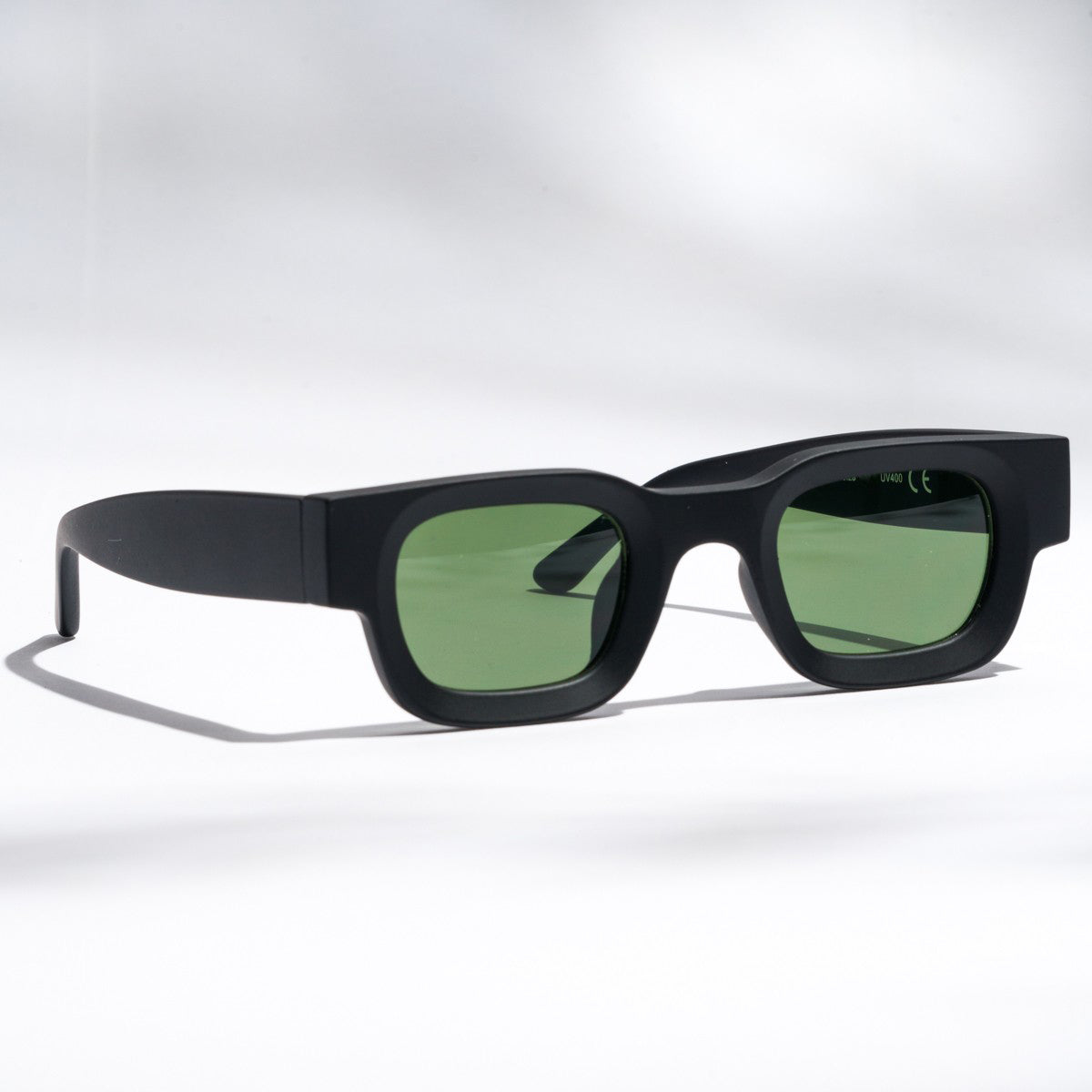 Vintage V1 Black Green Square Sunglasses