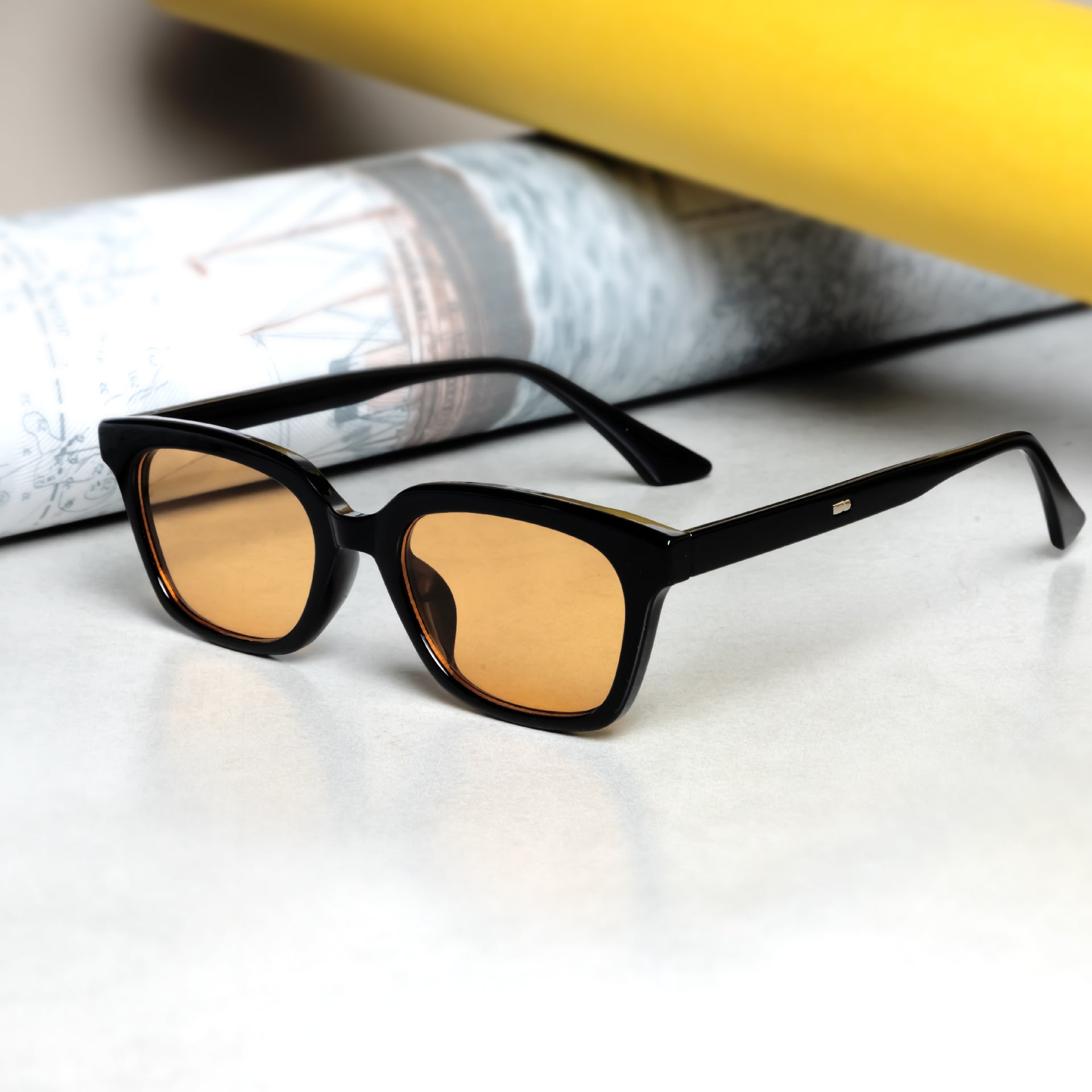 Epoch 12 Safety Sunglasses - Black/Orange Polarized Frame With Orange Mirror Lens, ANSI Z87.1