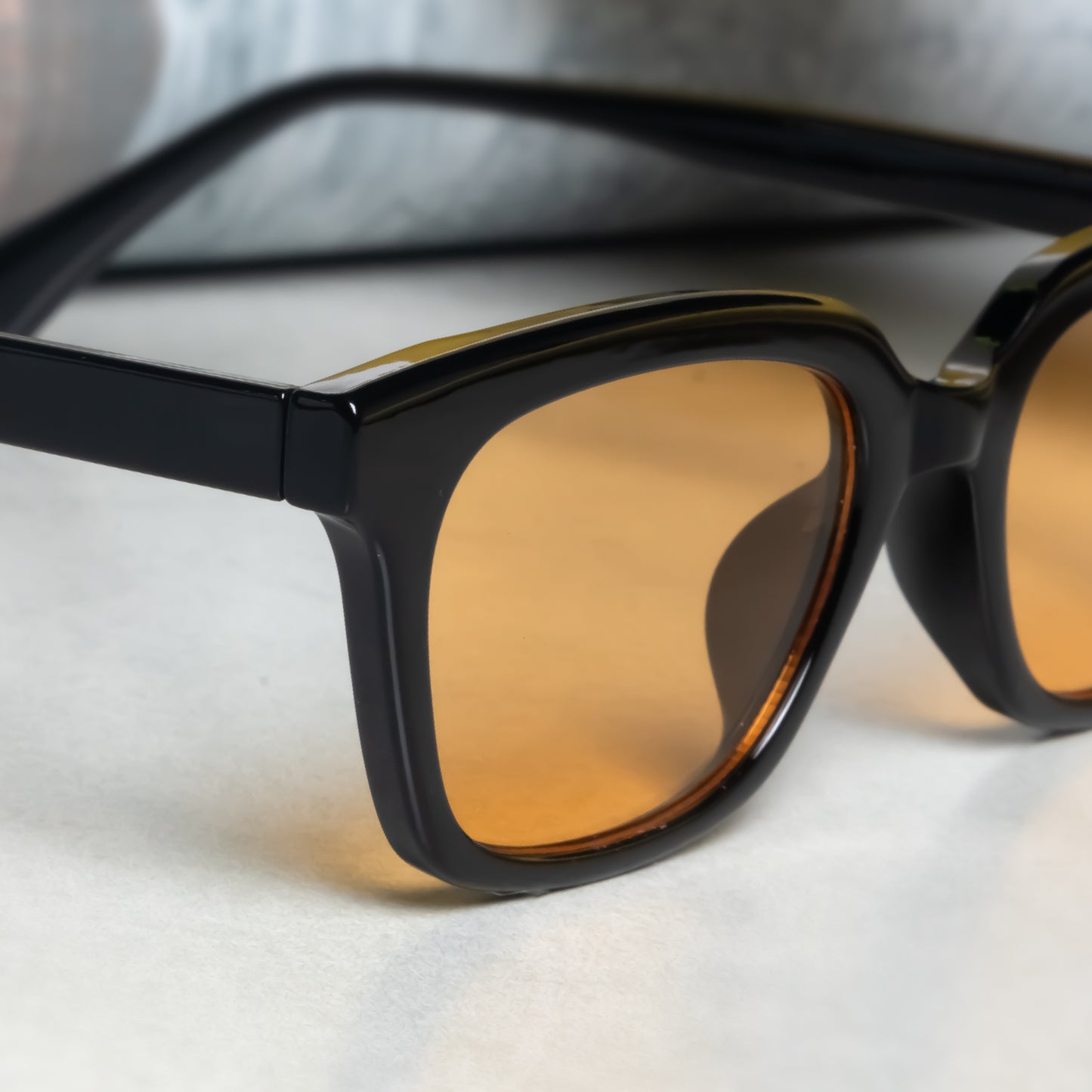 Marco Black Orange Rectangle Sunglasses