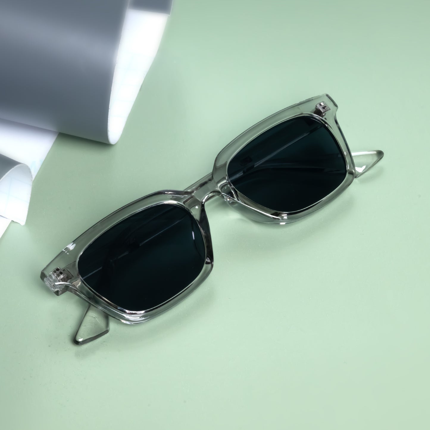 Marco Clear Black Rectangle Sunglasses