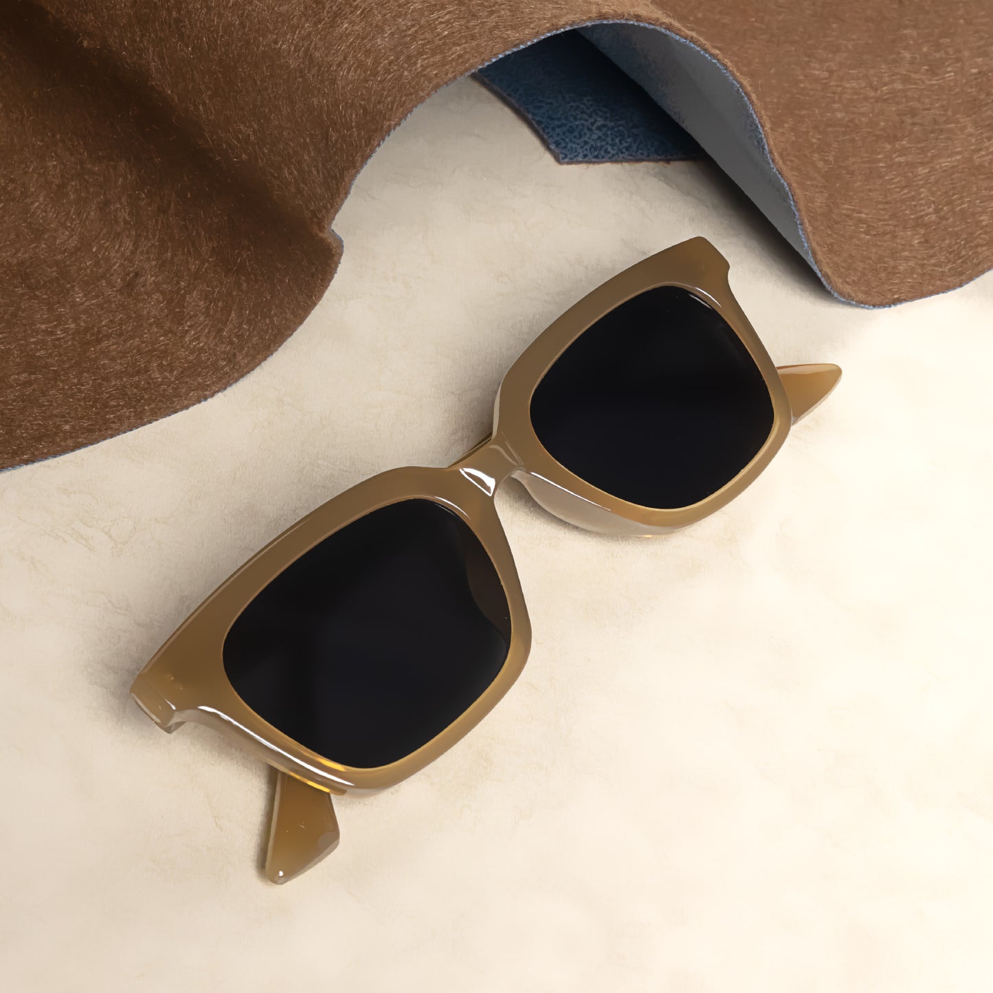 Marco Brown Black Rectangle Sunglasses