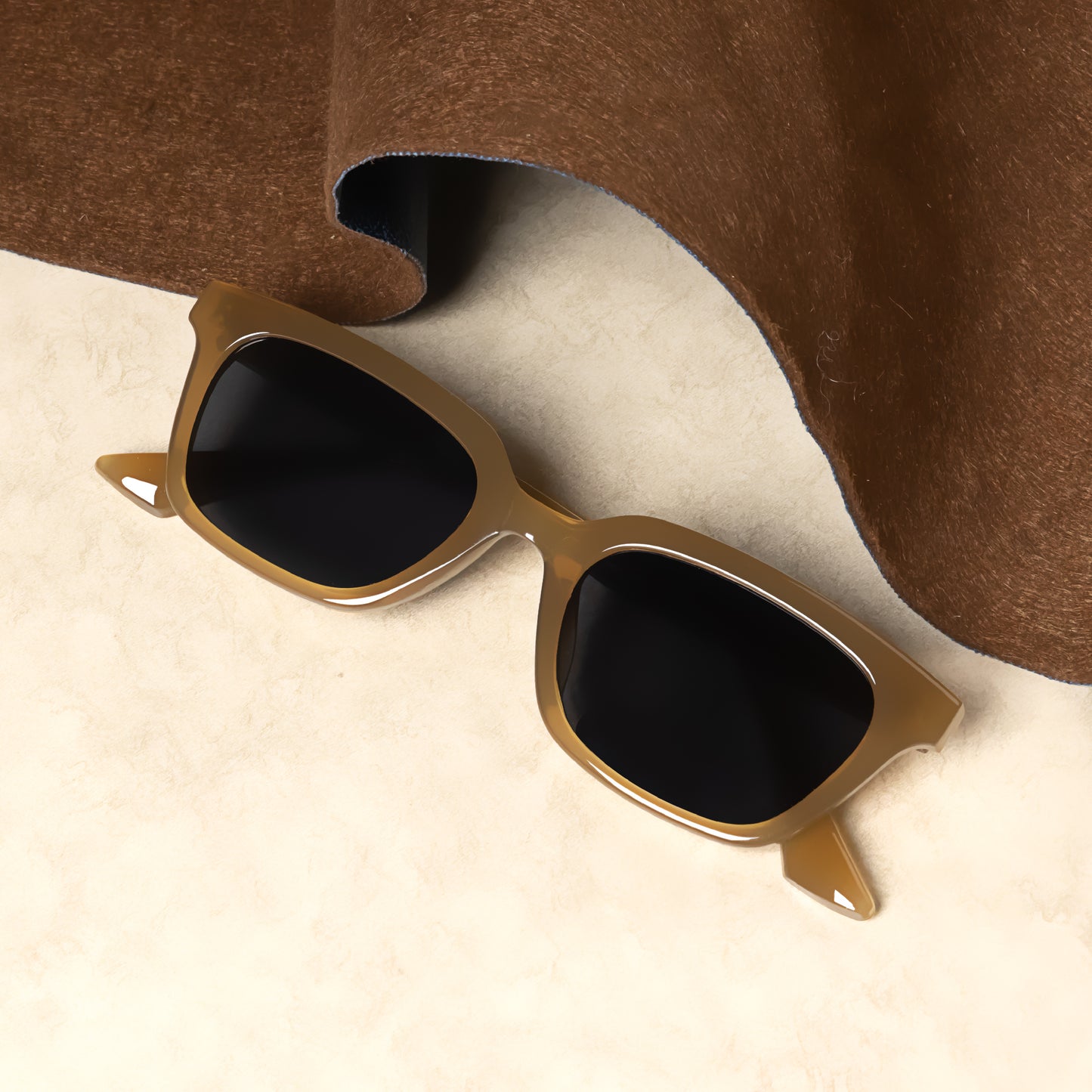 Marco Brown Black Rectangle Sunglasses