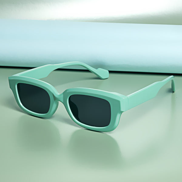 Thunder Candy Green Black Rectangle Sunglasses