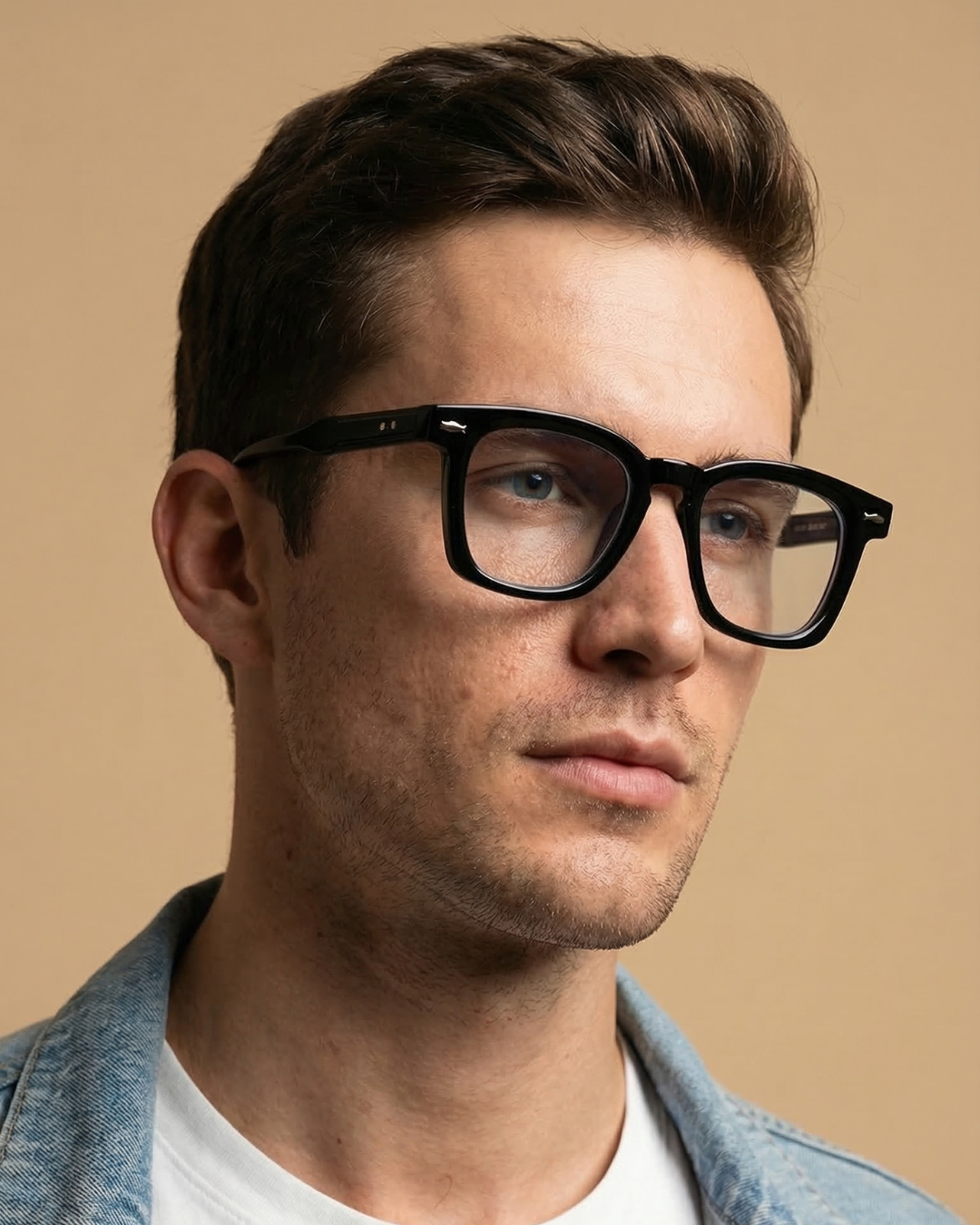 Michel Black Clear Square Sunglasses