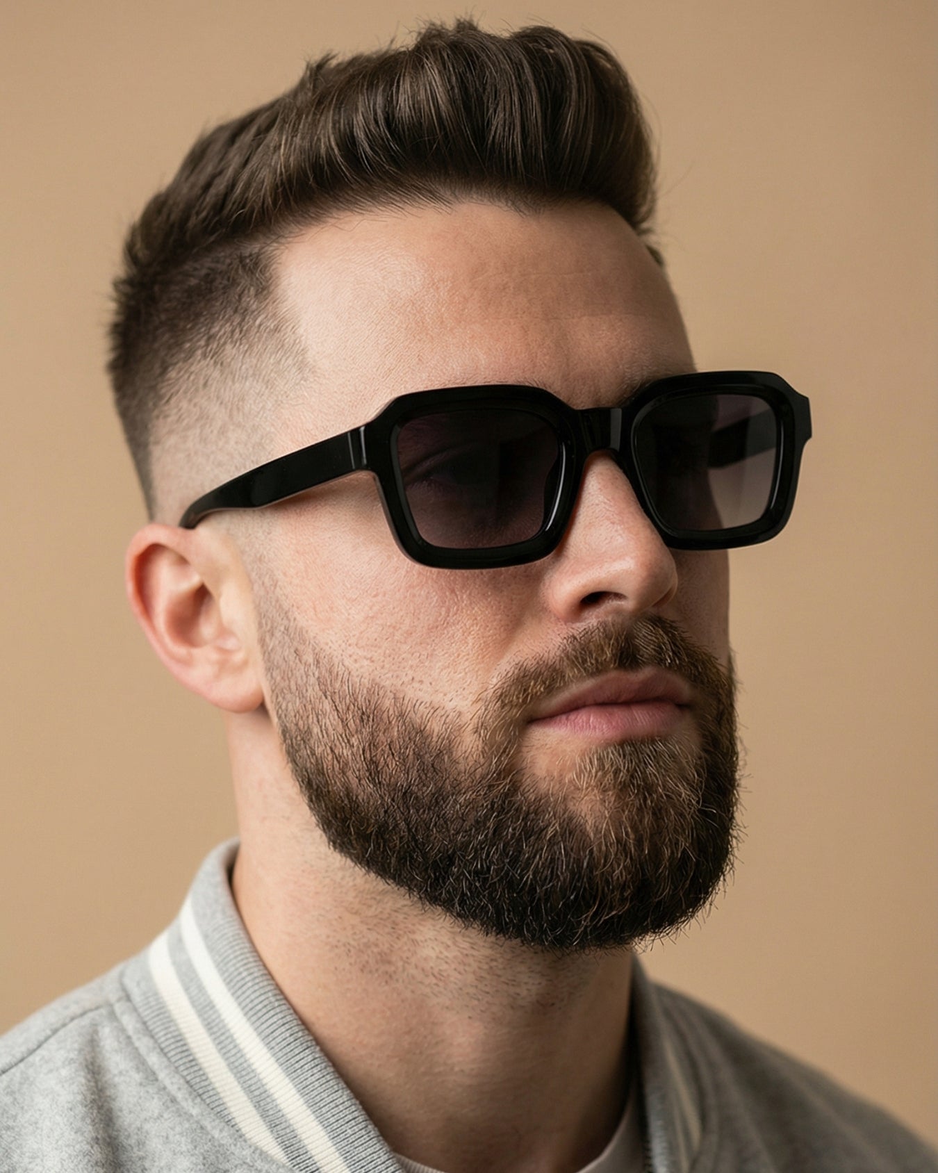Hunter Full Black Square Sunglasses