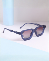 Crystal Blue Gradient Square Sunglasses