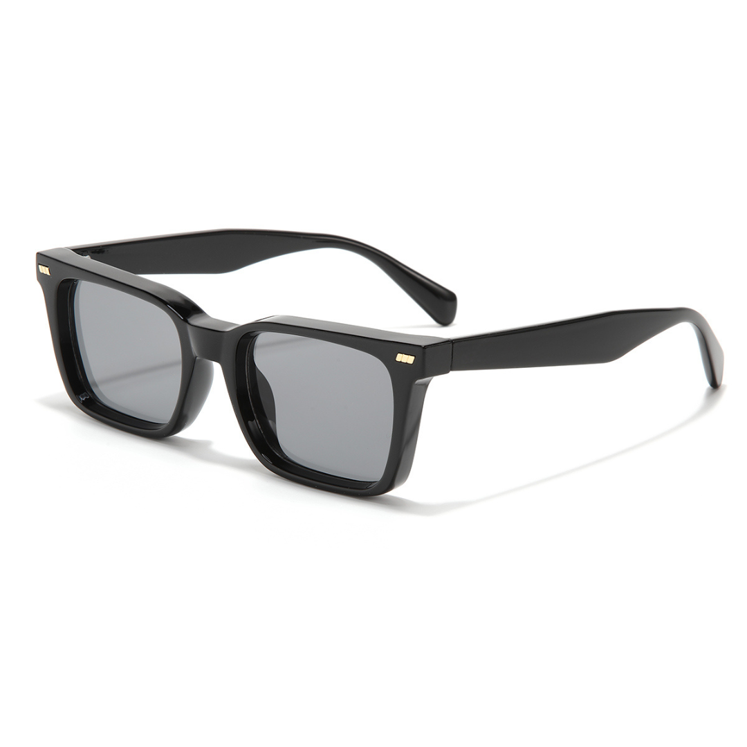 Castels Full Black Rectangle Sunglasses
