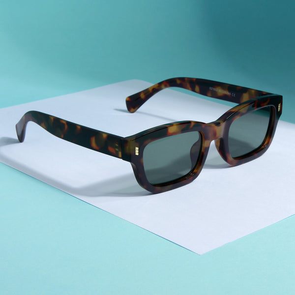 Lizard Tortoise Green Rectangle Sunglasses