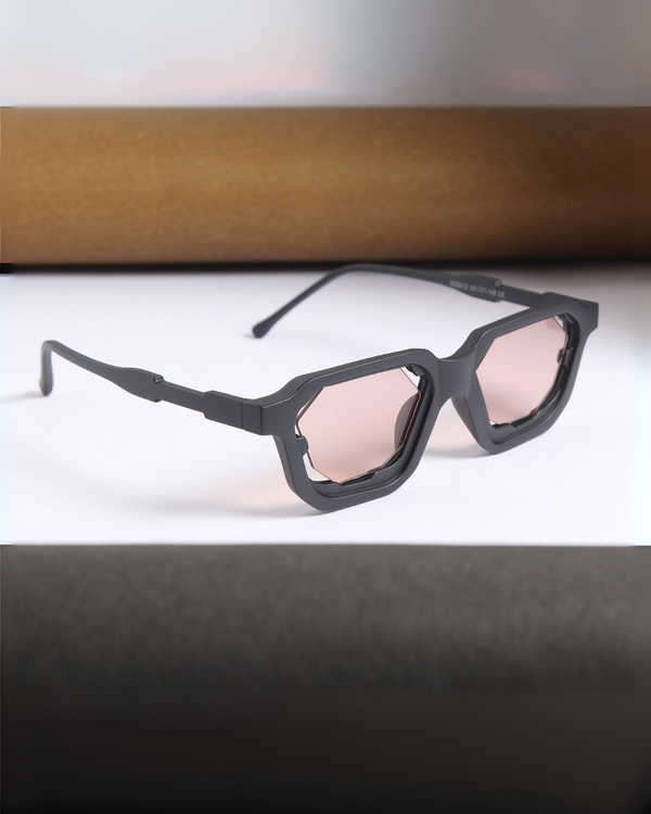 Crystal Black Brown Square Sunglasses