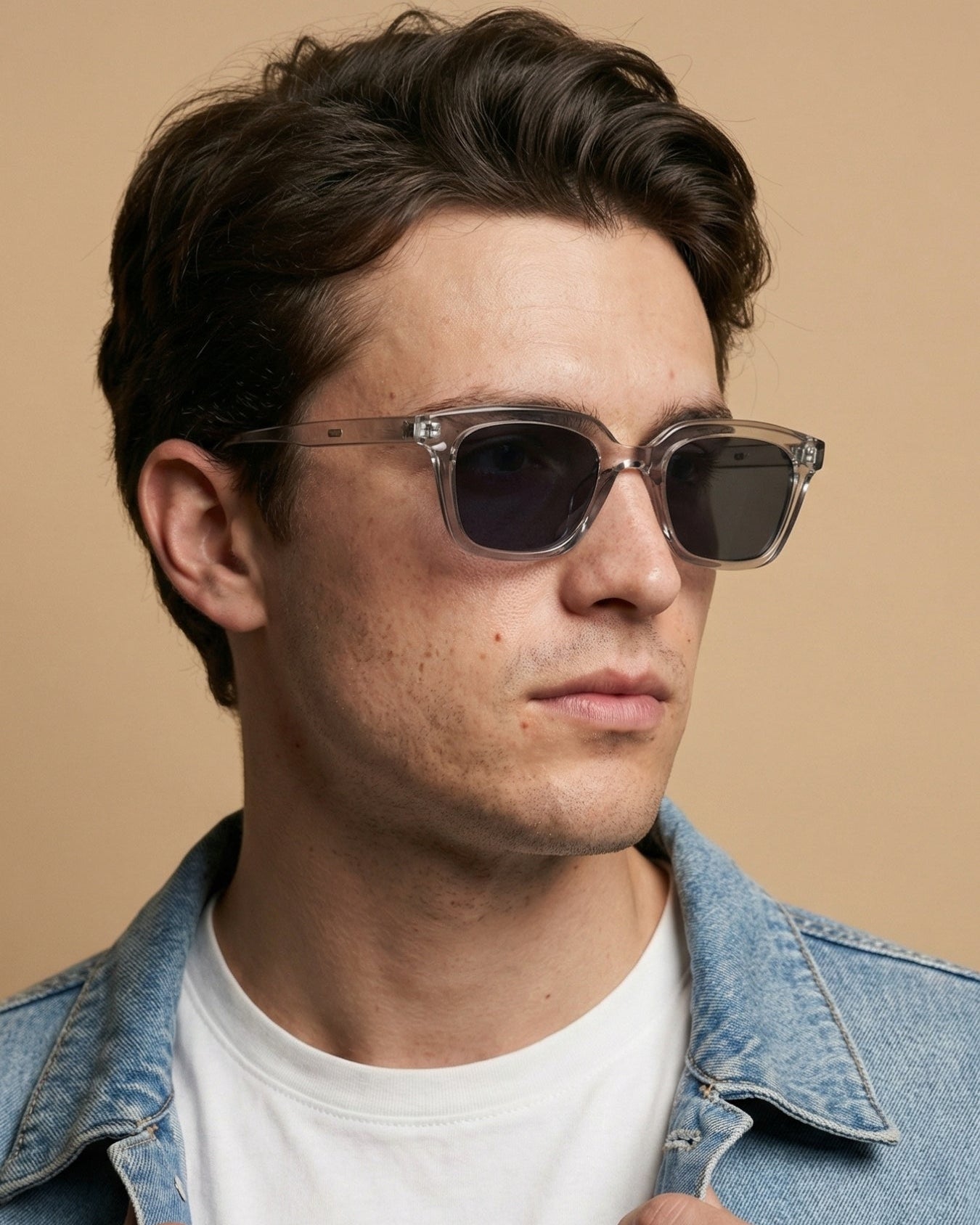 Marco Clear Black Rectangle Sunglasses