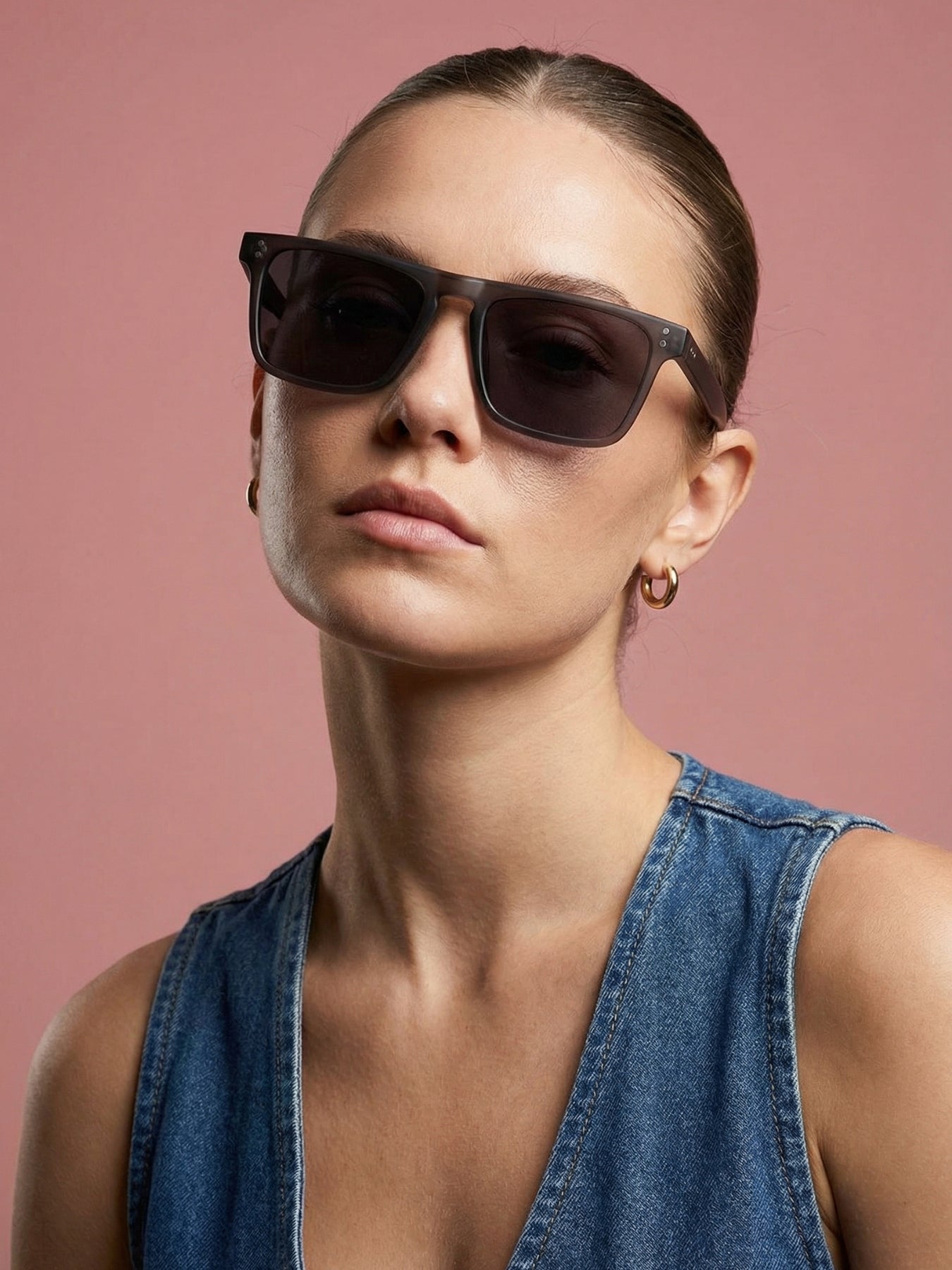 Pardon Grey Black Premium Rectangle Sunglasses