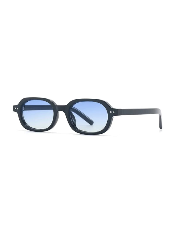 Korean V2 Black Blue Gradient Rectangle Sunglasses