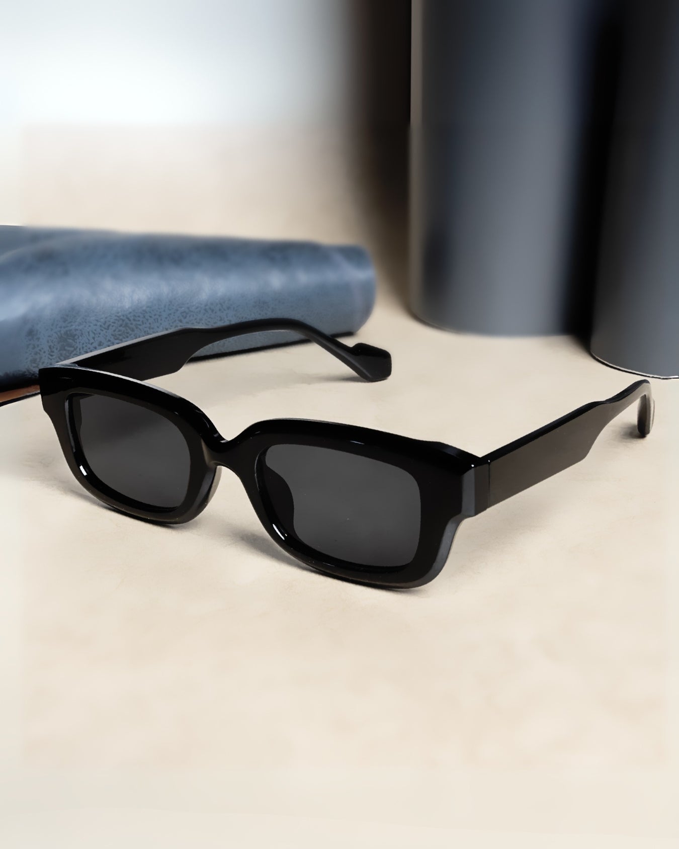 Thunder Full Black Rectangle Sunglasses