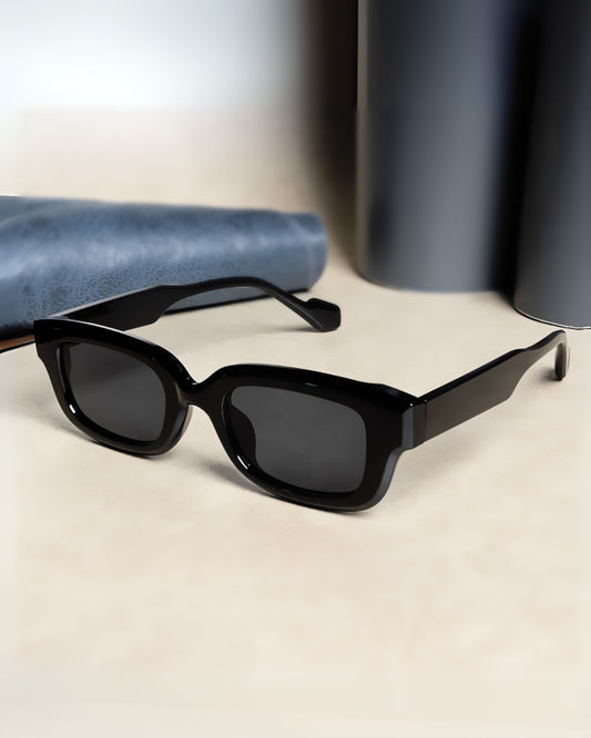 Thunder Full Black Rectangle Sunglasses