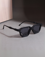 Crystal Full Black Square Sunglasses
