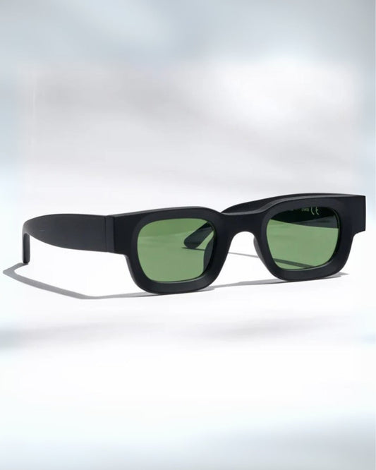 Vintage V1 Black Green Square Sunglasses