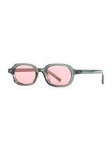 Korean V2 Green Pink Rectangle Sunglasses