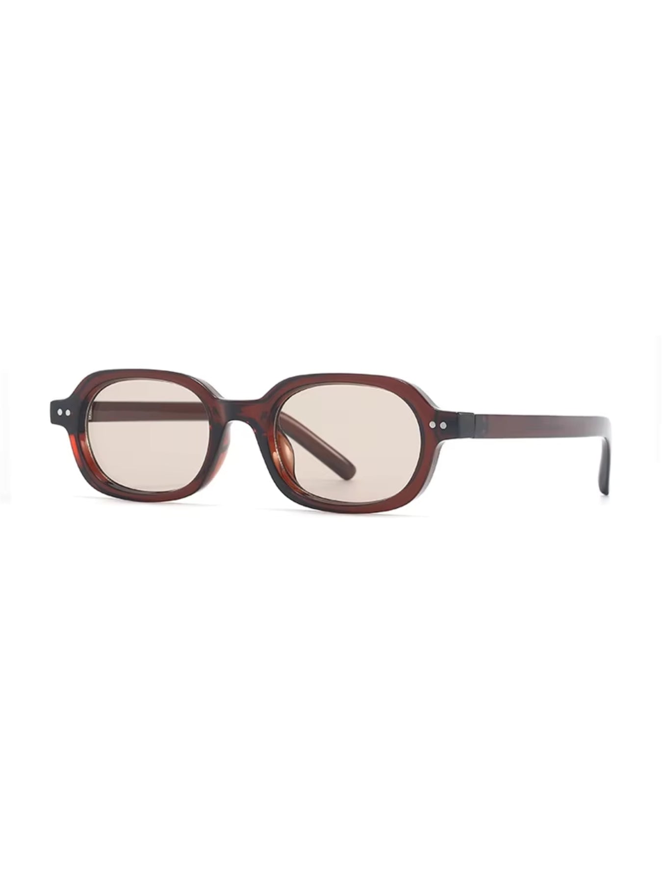 Korean V2 Full Brown Rectangle Sunglasses