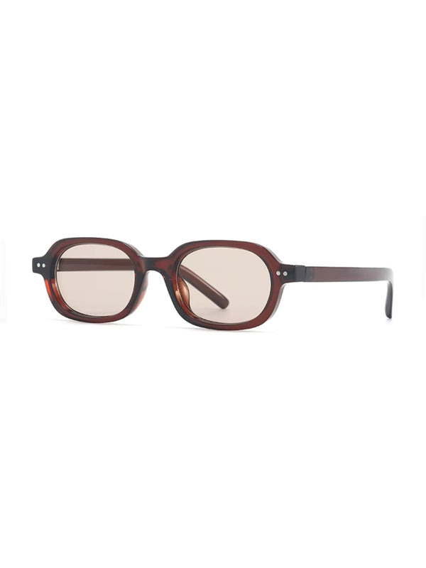 Korean V2 Full Brown Rectangle Sunglasses