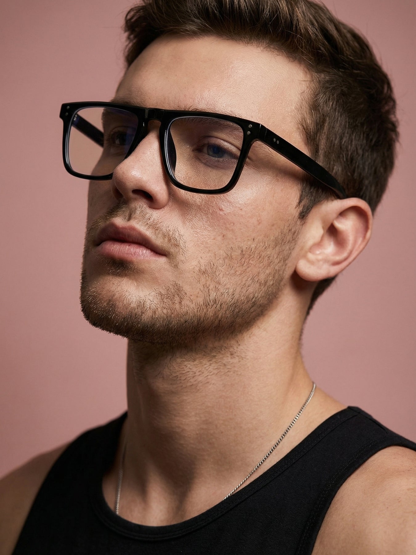Pardon Black Clear Premium Rectangle Sunglasses