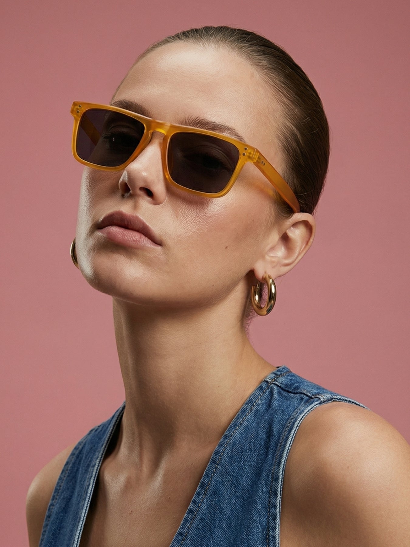 Pardon Yellow Black Premium Rectangle Sunglasses