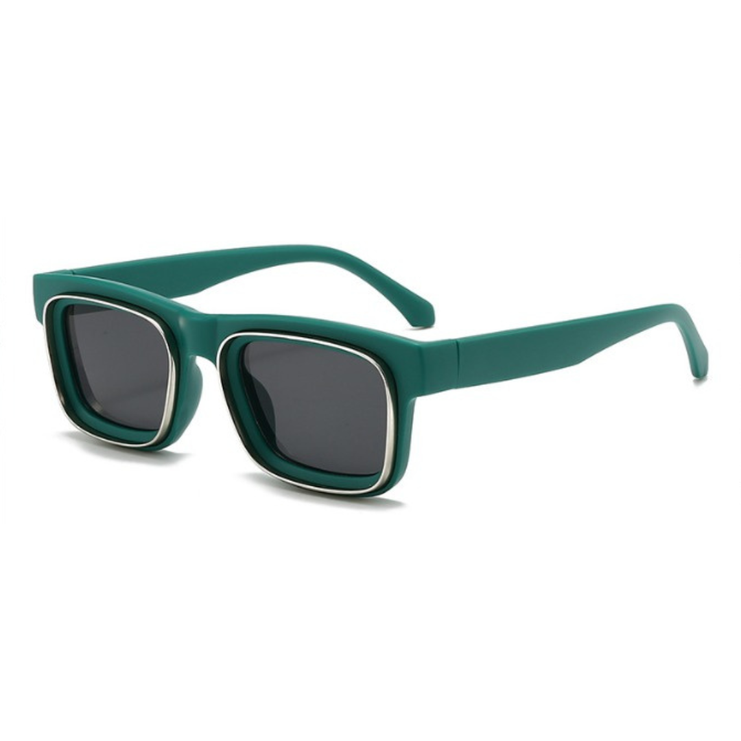 Rogue Green Black Square Sunglasses