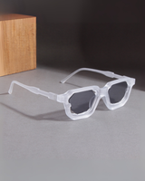 Crystal Clear Black Square Sunglasses