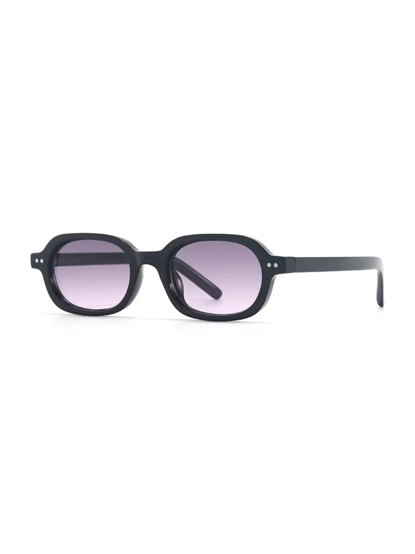 Korean V2 Black Purple Gradient Rectangle Sunglasses
