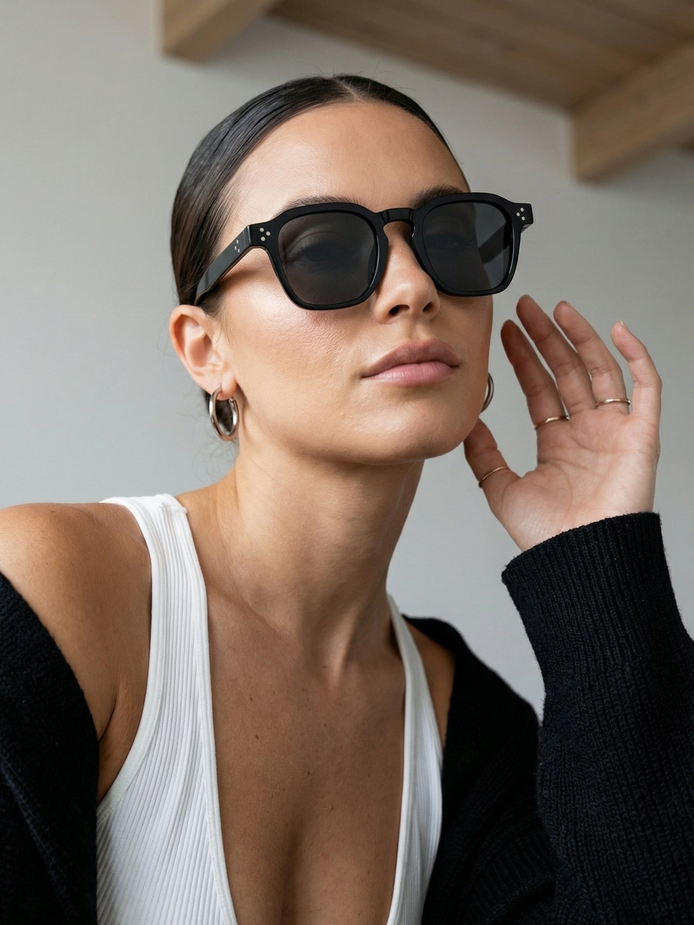 J-Bond Full Black Square Sunglasses