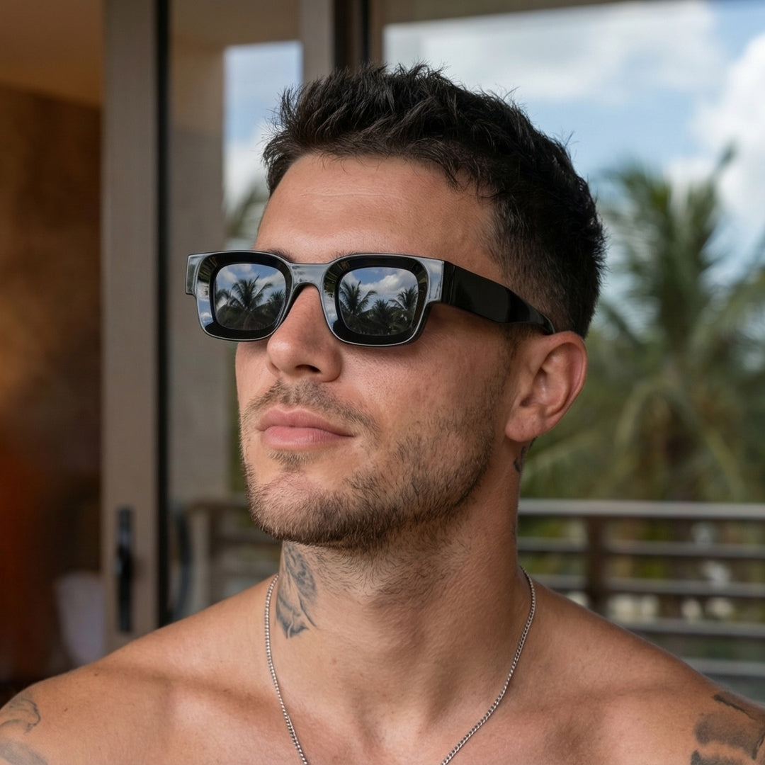 Vintage V1 Black Square Sunglasses
