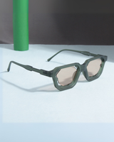 Crystal Green Brown Square Sunglasses