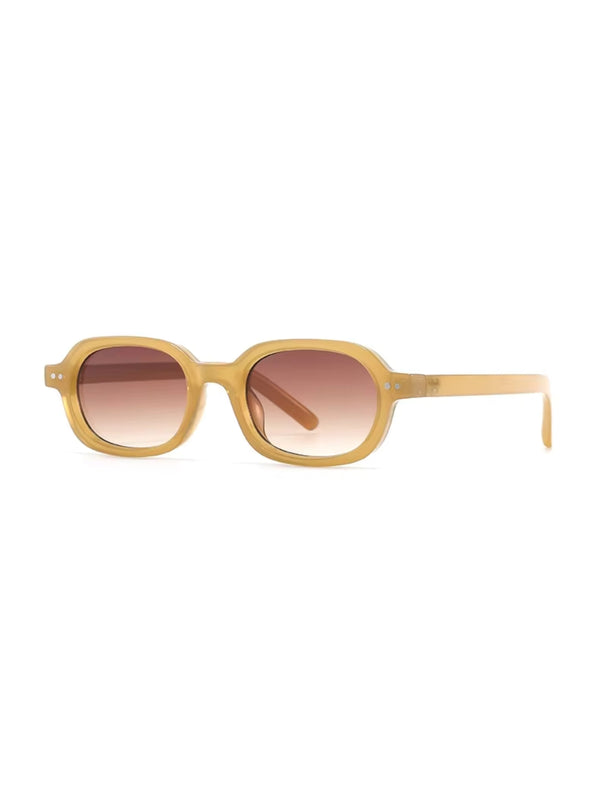 Korean V2 Orange Brown Gradient Rectangle Sunglasses