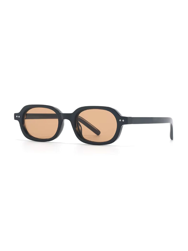Korean V2 Black Brown Rectangle Sunglasses