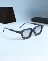 Crystal Black Peach Gradient Square Sunglasses