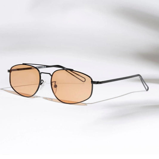 Leon Black Orange Oval Sunglasses