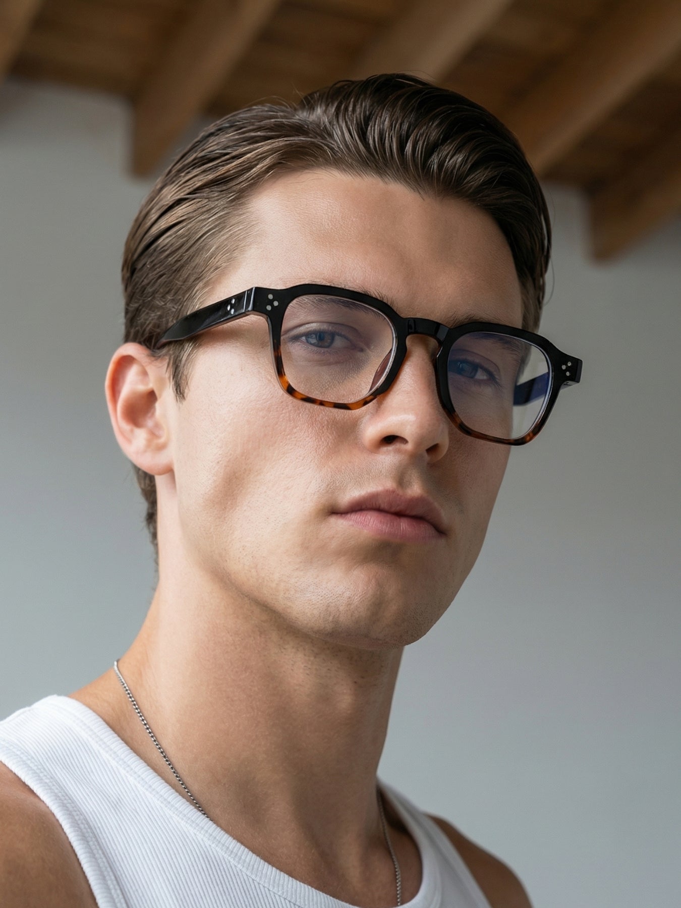 J-Bond Black Tortoise Clear Square Sunglasses