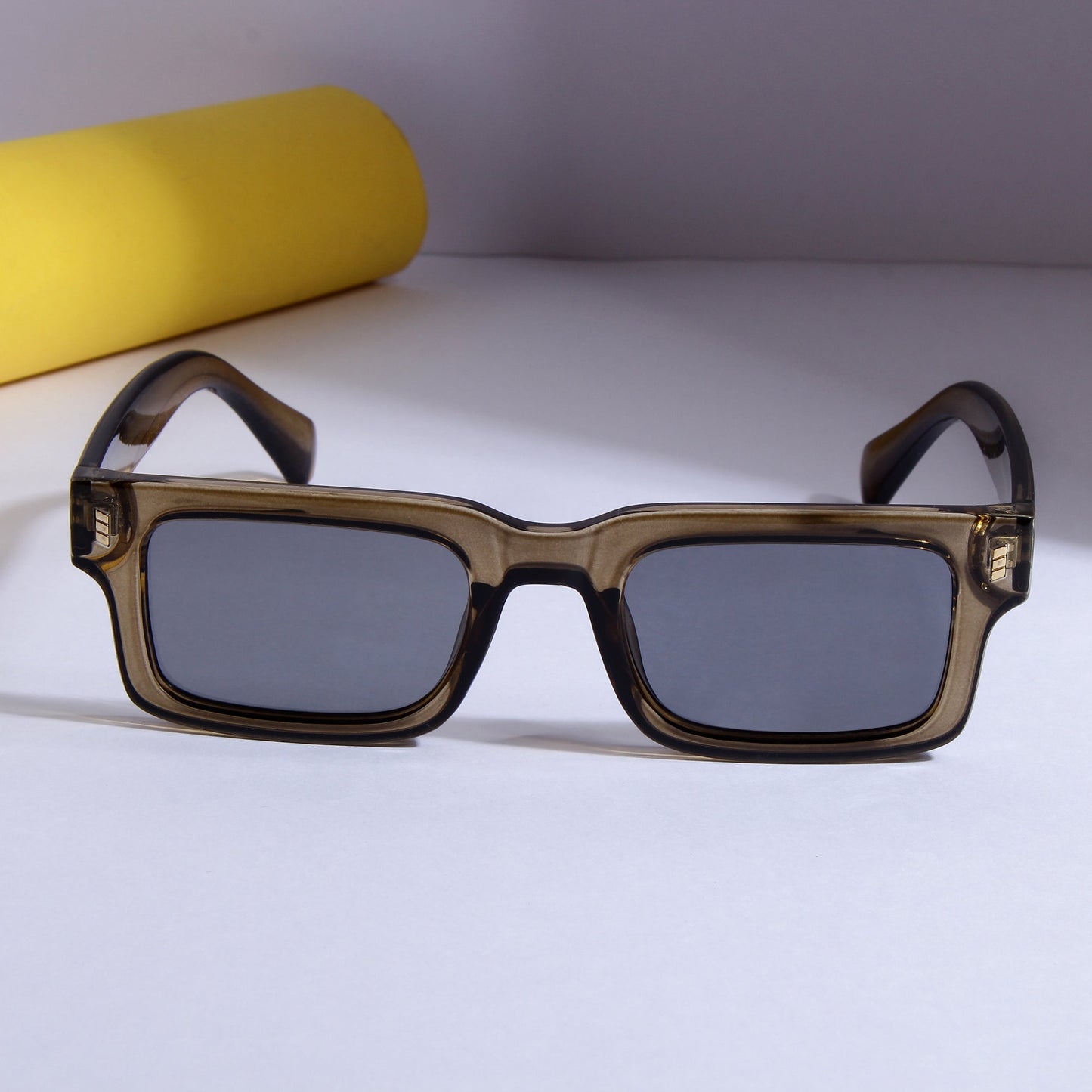 Lucifer Brown Grey  Rectangle Sunglasses