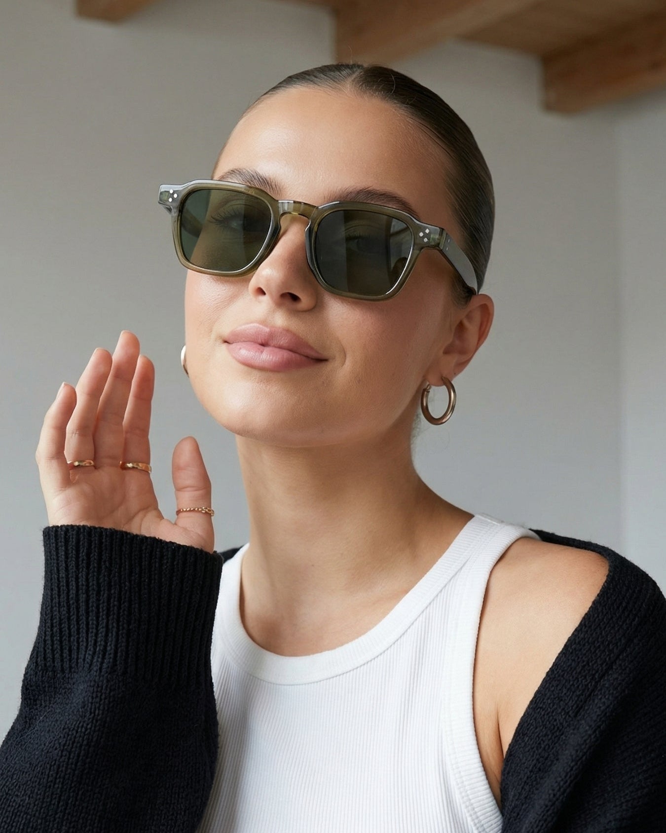 J-Bond Green Square Sunglasses