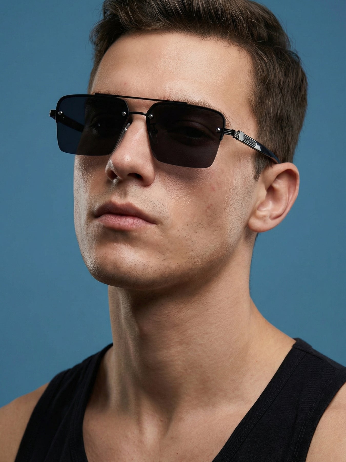 GG2349 Black Rectangle Sunglasses
