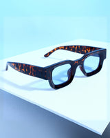 Vintage V1 Tortoise Black Blue Square Sunglasses