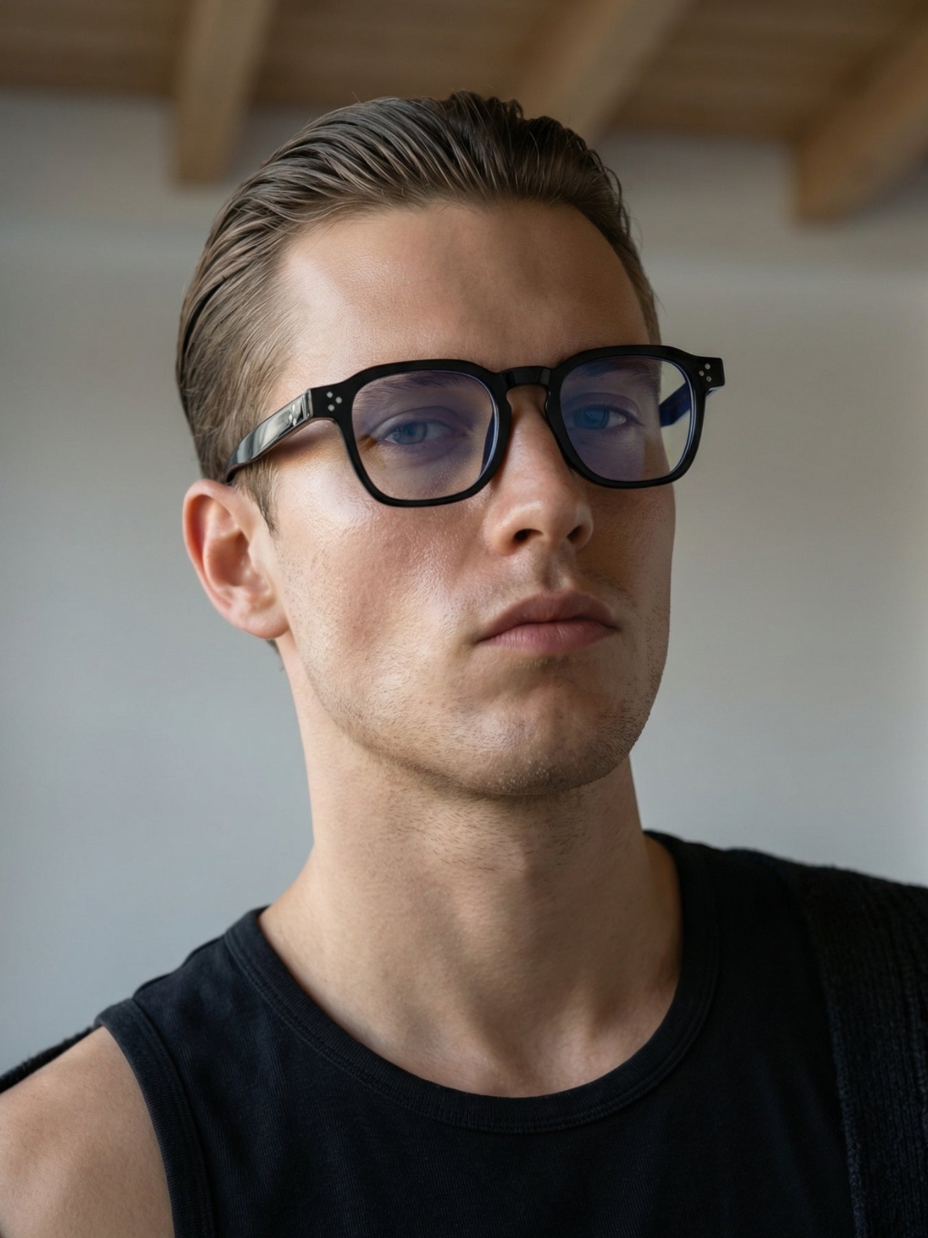 J-Bond Black Clear Square Sunglasses