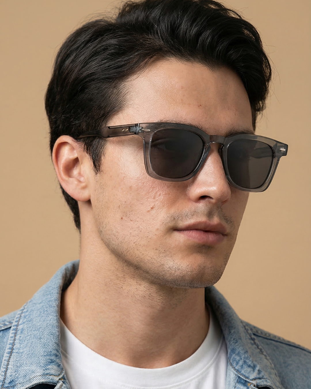 Michel Grey Black Square Sunglasses