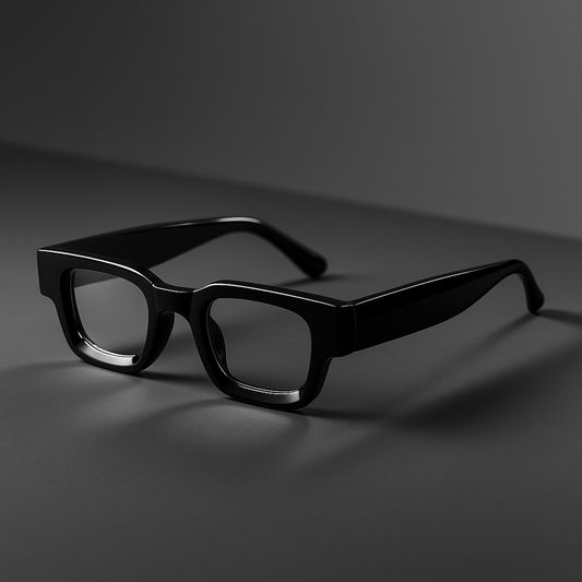 Vintage V1 Black Clear Square Sunglasses